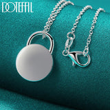 925 Silver Round Lock Pendant Necklace 18-30 inch Chain