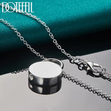 925 Silver Round Lock Pendant Necklace 18-30 inch Chain