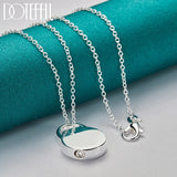 925 Silver Round Lock Pendant Necklace 18-30 inch Chain