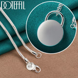 925 Silver Round Lock Pendant Necklace 18-30 inch Chain