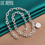 925 Silver Round Lock Pendant Necklace 18 Inch Chain Wedding Engagement Jewelry