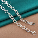925 Silver Round Lock Pendant Necklace 18 Inch Chain Wedding Engagement Jewelry