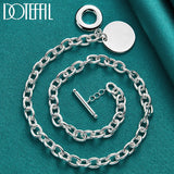 925 Silver Round Pendant Necklace 18 Inches Chain