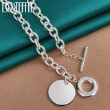 925 Silver Round Pendant Necklace 18 Inches Chain
