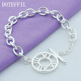 925 Silver Roman Numerals Pendant Bracelet for Women