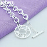 925 Silver Roman Numerals Pendant Bracelet for Women