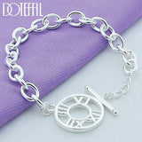 925 Silver Roman Numerals Pendant Bracelet for Women