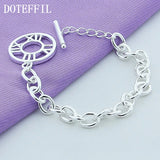 925 Silver Roman Numerals Pendant Bracelet for Women