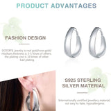 925 Sterling Silver Round Egg Noodle Earrings Party Gift Wedding Jewelry
