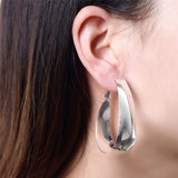 925 Sterling Silver Round Egg Noodle Earrings Party Gift Wedding Jewelry