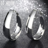 925 Sterling Silver Round Egg Noodle Earrings Party Gift Wedding Jewelry