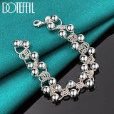 925 Silver Smooth Ball Bracelet Chain Women Wedding Jewelry