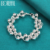 925 Silver Smooth Ball Bracelet Chain Women Wedding Jewelry