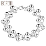 925 Silver Round Bead Bracelet for Women Wedding Party Jewelry
