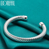 925 Silver Bangle Threaded Charm Jewelry for Wedding Party