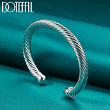 925 Silver Bangle Threaded Charm Jewelry for Wedding Party