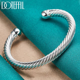 925 Silver Bangle Threaded Charm Jewelry for Wedding Party