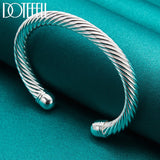 925 Silver Bangle Threaded Charm Jewelry for Wedding Party