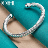 925 Silver Bangle Threaded Charm Jewelry for Wedding Party