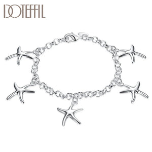 925 Silver Sea Star Pendant Bracelet for Women
