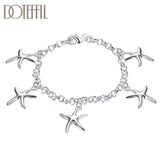 925 Silver Sea Star Pendant Bracelet for Women