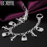 925 Silver Shoe Bag Bracelet For Women Wedding Party Charm