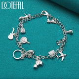 925 Silver Charm Bracelet Chain For Women