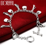 925 Sterling Silver Chain Bracelet Shoes&Bags Design