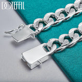 925 Silver Chain Square Buckle Bracelet Wedding Jewelry