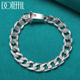 925 Silver Chain Square Buckle Bracelet Wedding Jewelry