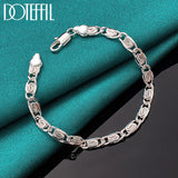 925 Silver Sideways Bracelet Chain Women Man Wedding Party Jewelry