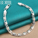 925 Silver Sideways Bracelet Chain Wedding Party Jewelry