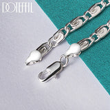 925 Silver Sideways Bracelet Chain Women Man Wedding Party Jewelry