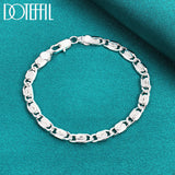 925 Silver Sideways Bracelet Chain Wedding Party Jewelry