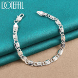 925 Silver Sideways Bracelet Chain Wedding Party Jewelry