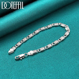 925 Silver Sideways Bracelet Chain Women Man Wedding Party Jewelry