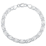 925 Silver Sideways Bracelet Chain Women Man Wedding Party Jewelry