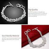 925 Silver Frosted Grape Bead Ball Bracelet Wedding Jewelry