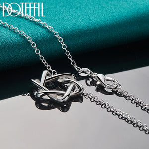 925 Silver Star Pendant Necklace 18-30 Inch Chain Wedding Engagement Charm