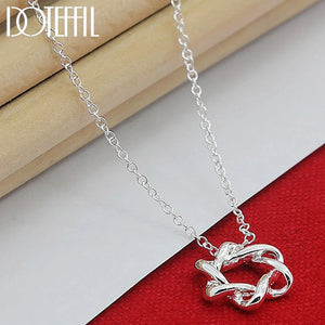 925 Silver 6 Stars Pendant Necklace 18-Inch Chain
