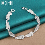 925 Silver Slippers Shoe Bracelet Chain Women Man Wedding Engagement