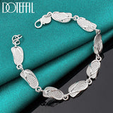 925 Silver Slippers Shoe Bracelet Chain Women Man Wedding Engagement