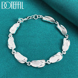 925 Silver Slippers Shoe Bracelet Chain Women Man Wedding Engagement