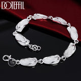 925 Silver Shoe Bracelet Chain Women Wedding Jewelry