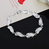 925 Silver Shoe Bracelet Chain Women Wedding Jewelry