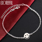 925 Silver Smiling Face Bracelet Chain Women Wedding Charm Jewelry