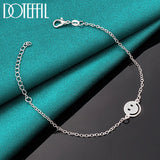 925 Silver Smiling Face Bracelet Chain Women Wedding Engagement Party Jewelry