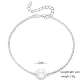 925 Silver Smiling Face Bracelet Chain Women Wedding Charm Jewelry