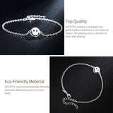 925 Silver Smiling Face Bracelet Chain Women Wedding Charm Jewelry