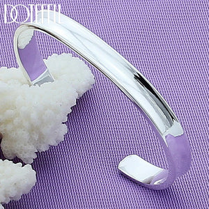 925 Silver Adjustable Bangle Bracelet for Wedding Engagement